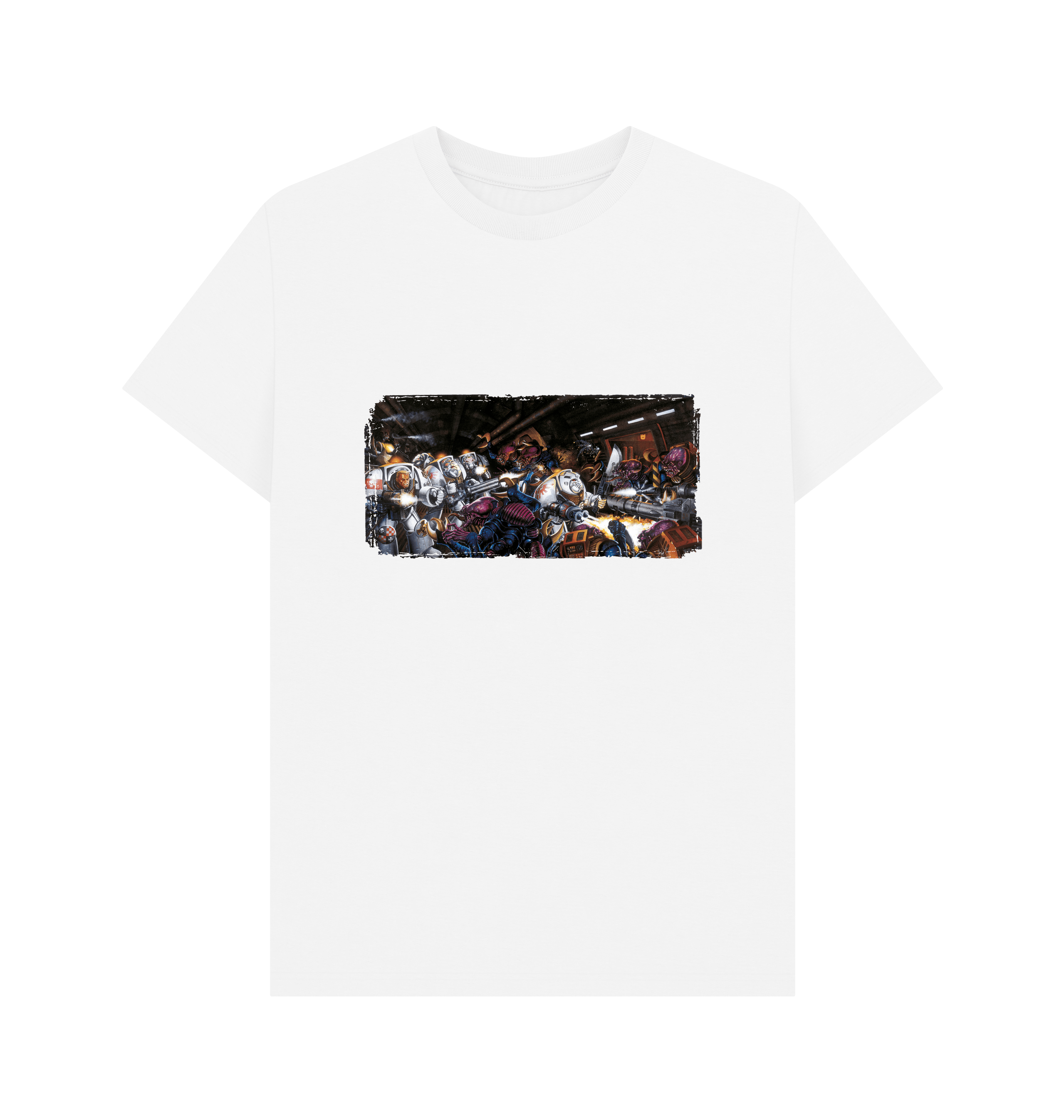 White Premium Deathwing Retro Art T Shirt